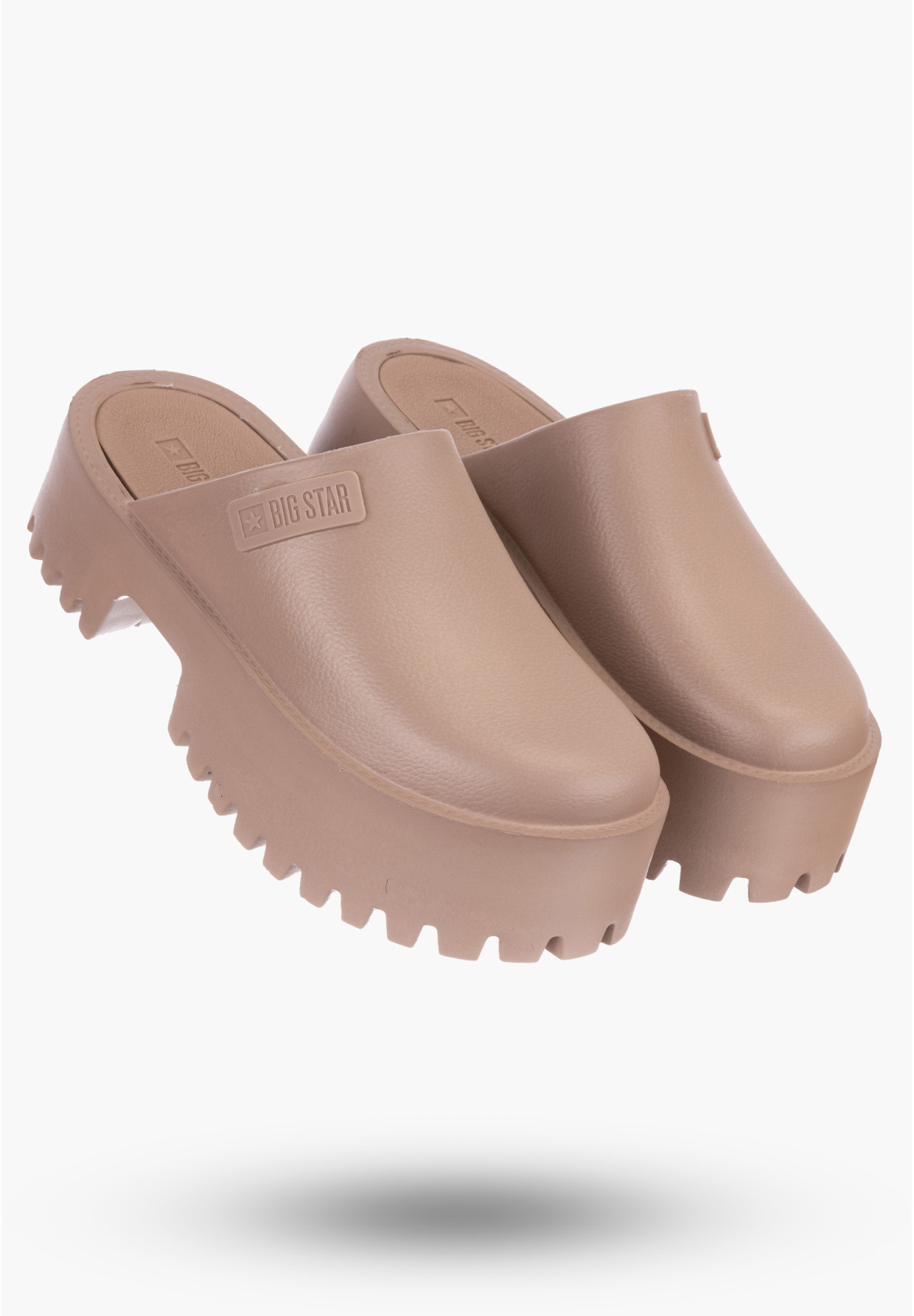Klapki Big Star Beżowe Buty Damskie NN274016