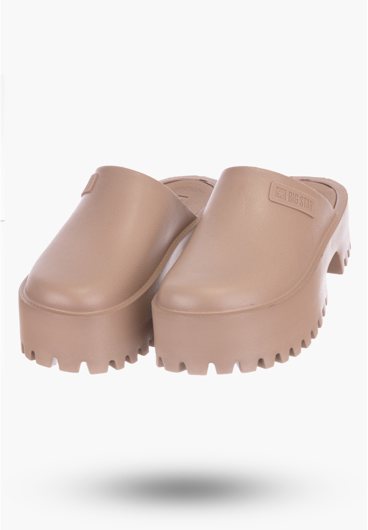 Klapki Big Star Beżowe Buty Damskie NN274016