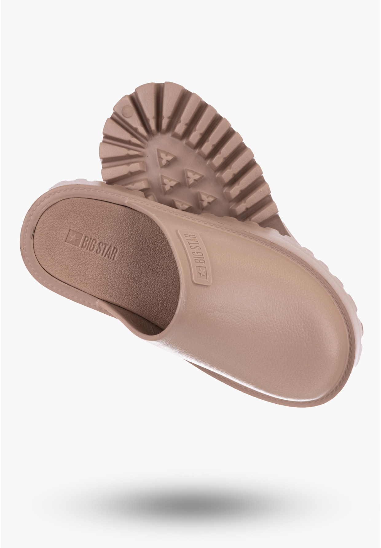 Klapki Big Star Beżowe Buty Damskie NN274016