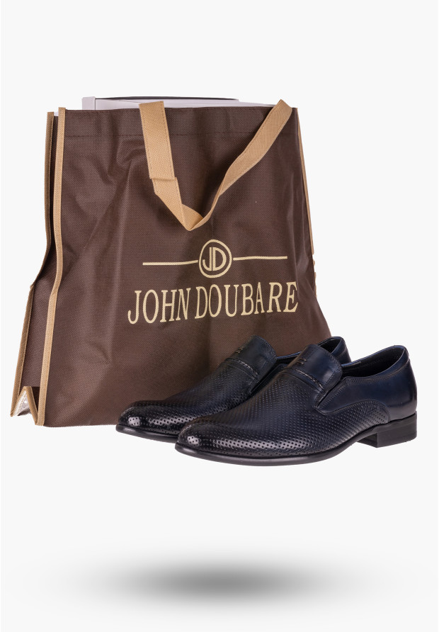 Półbuty Męskie JOHN DOUBARE Granatowe Skóra Naturalna 720-83-D36