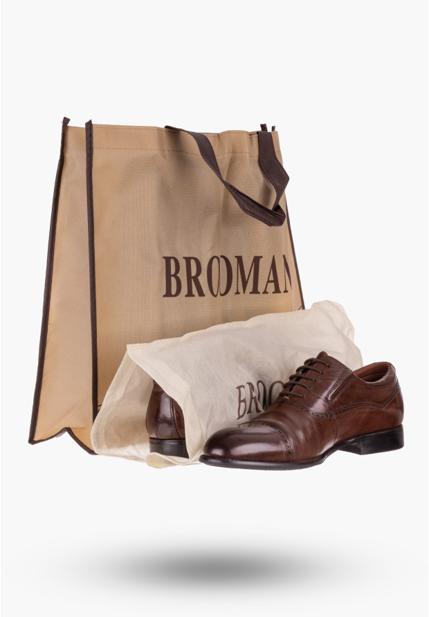 Półbuty Męskie BROOMAN Brązowe Skóra Naturalna T83-294-AB44