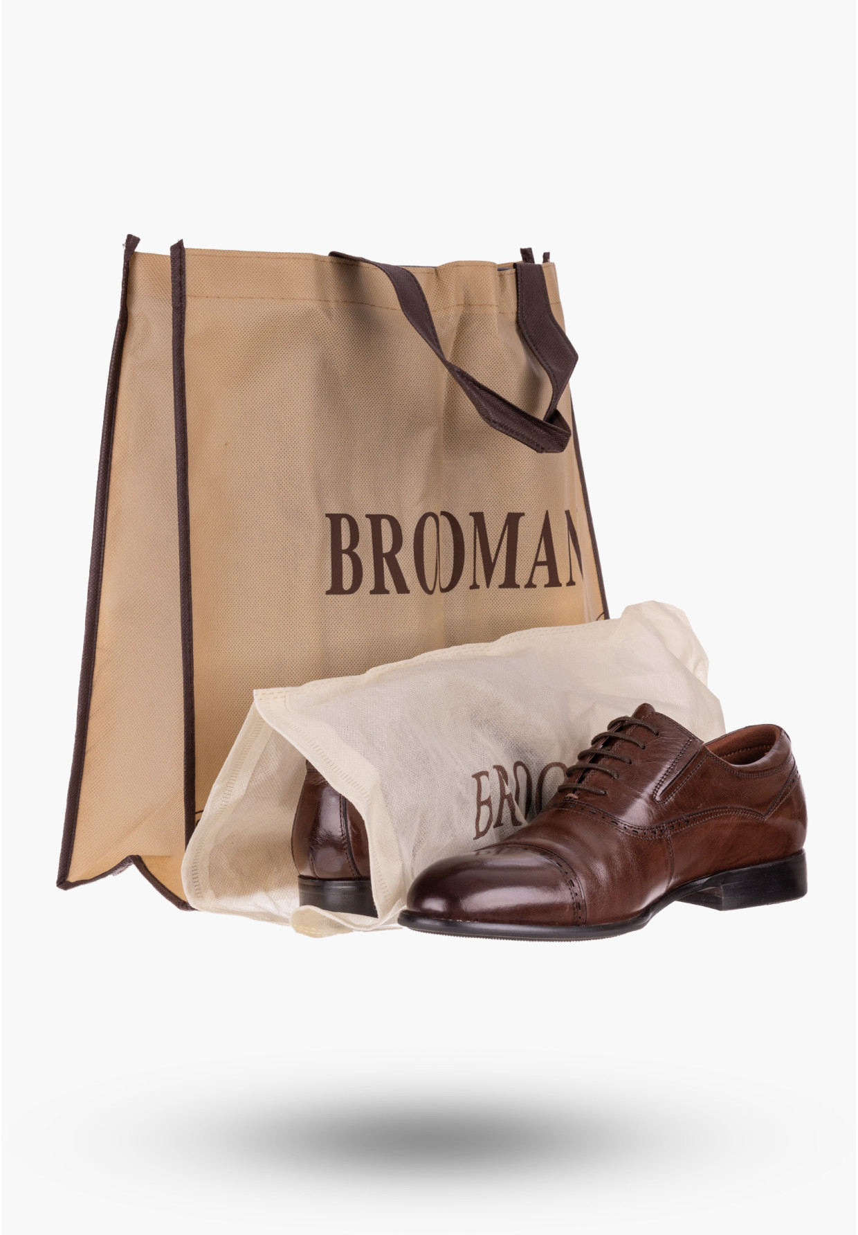 Półbuty Męskie BROOMAN Brązowe Skóra Naturalna T83-294-AB44