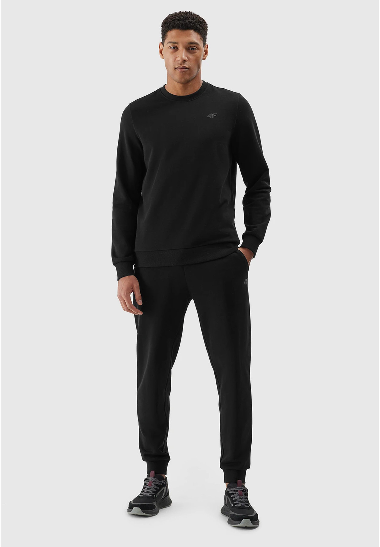 Bluza Męska 4F Sportowa Czarna nierozpinana TSWSM1181