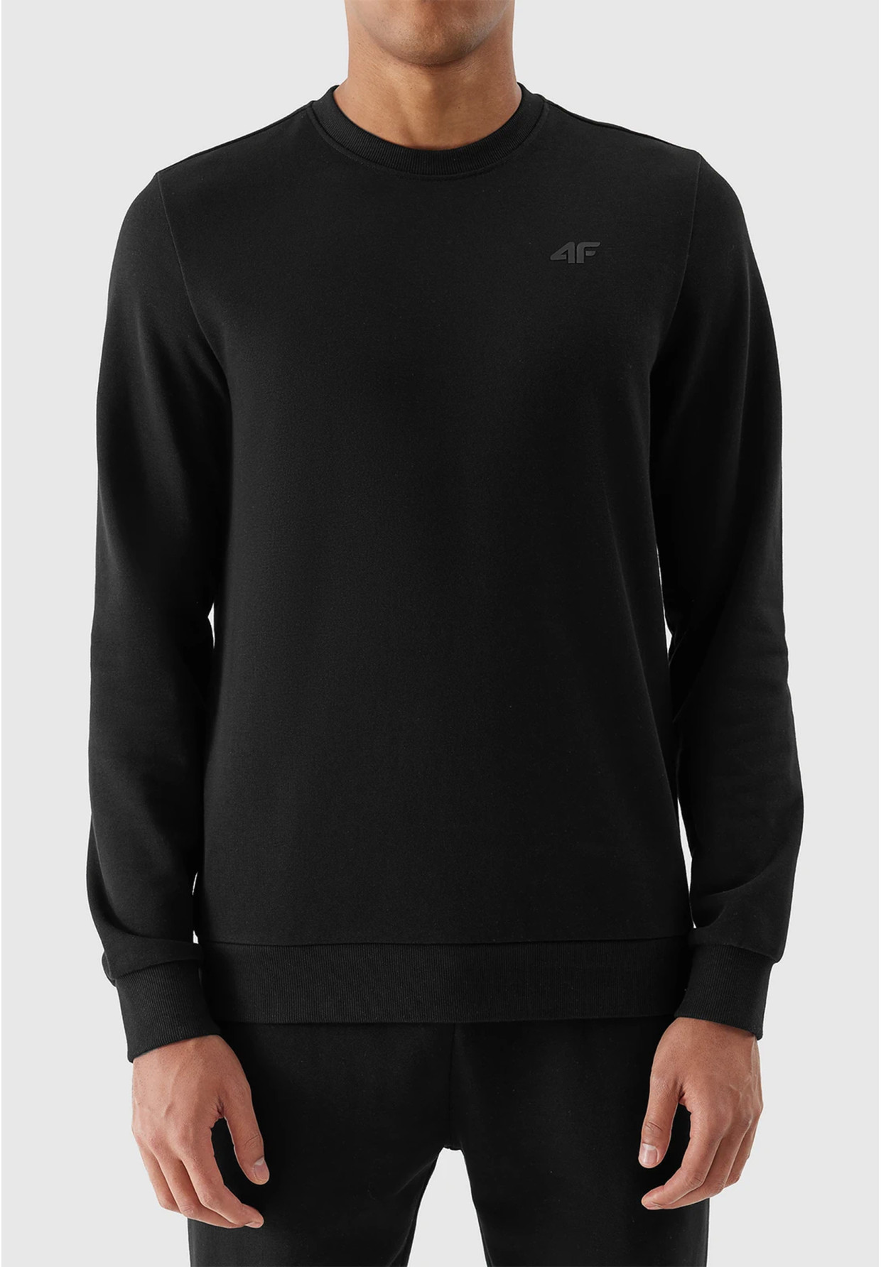Bluza Męska 4F Sportowa Czarna nierozpinana TSWSM1181