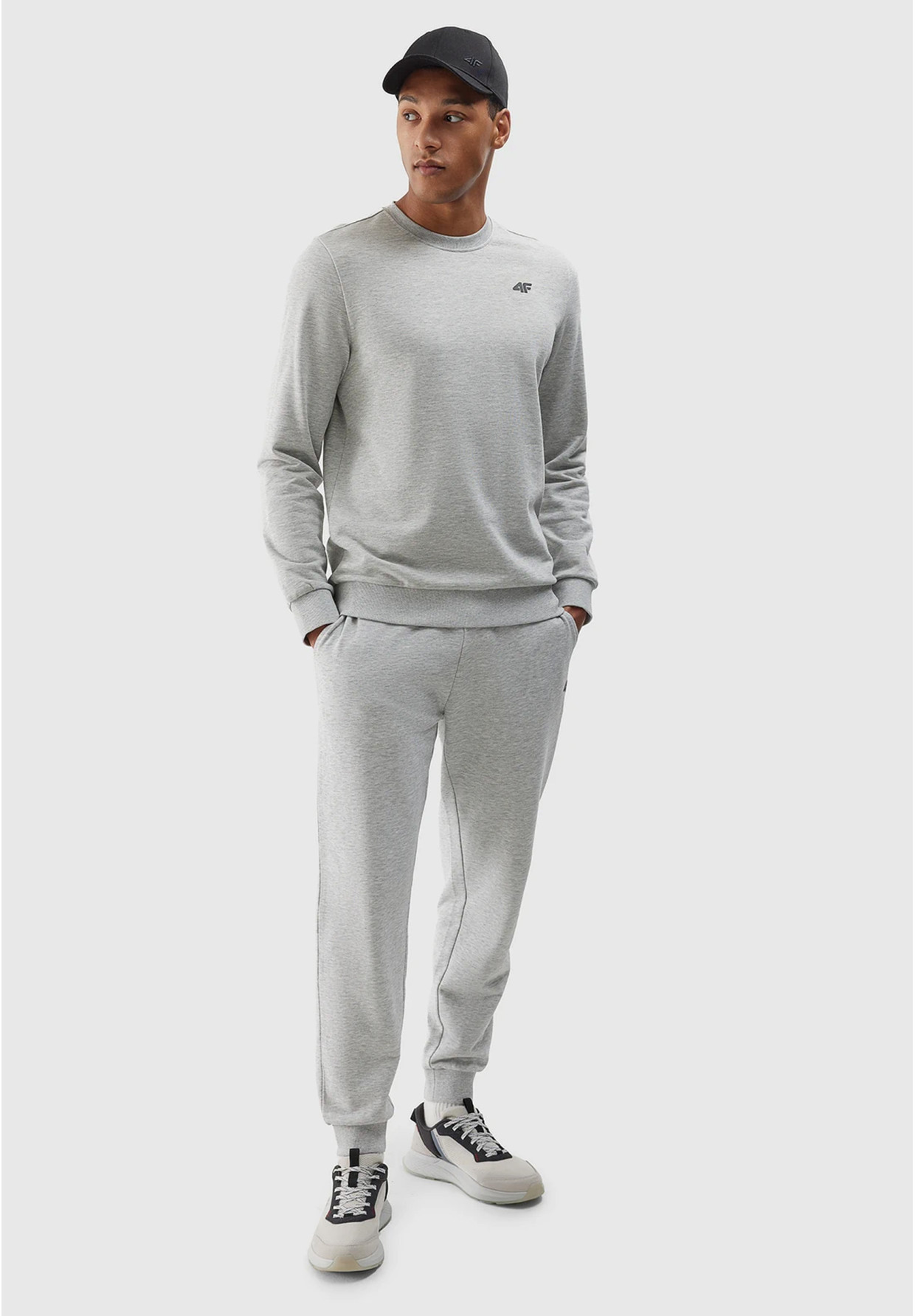 Bluza Męska 4F Sportowa Szara nierozpinana TSWSM1181