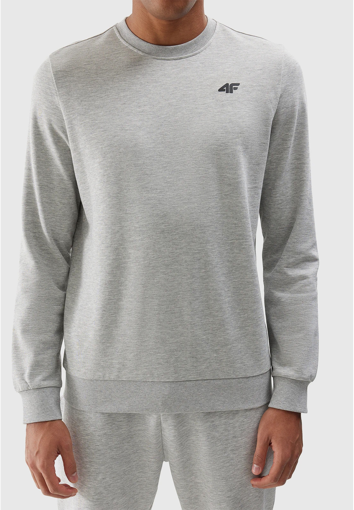 Bluza Męska 4F Sportowa Szara nierozpinana TSWSM1181