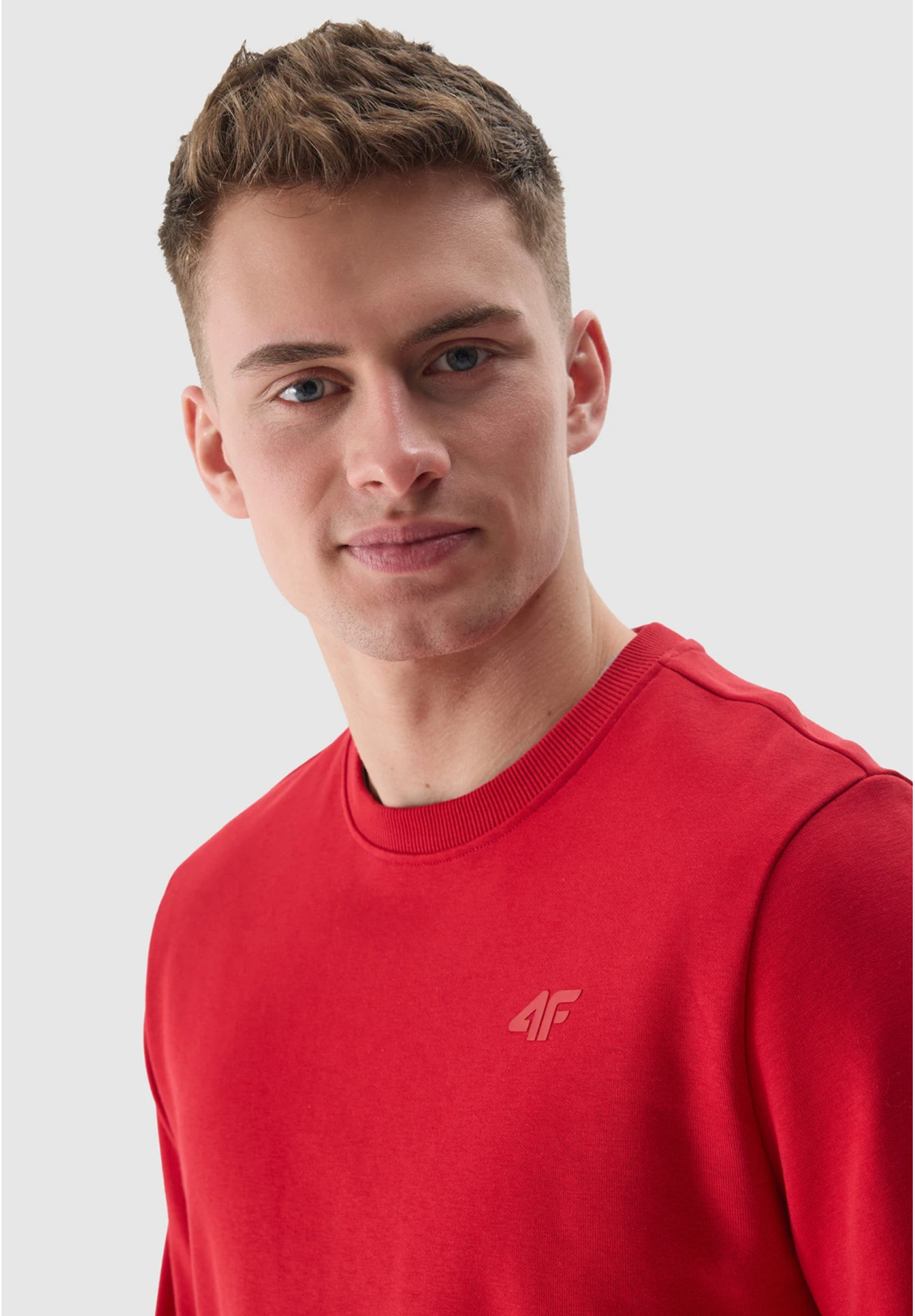Bluza Męska 4F Sportowa Czerwona nierozpinana TSWSM1181