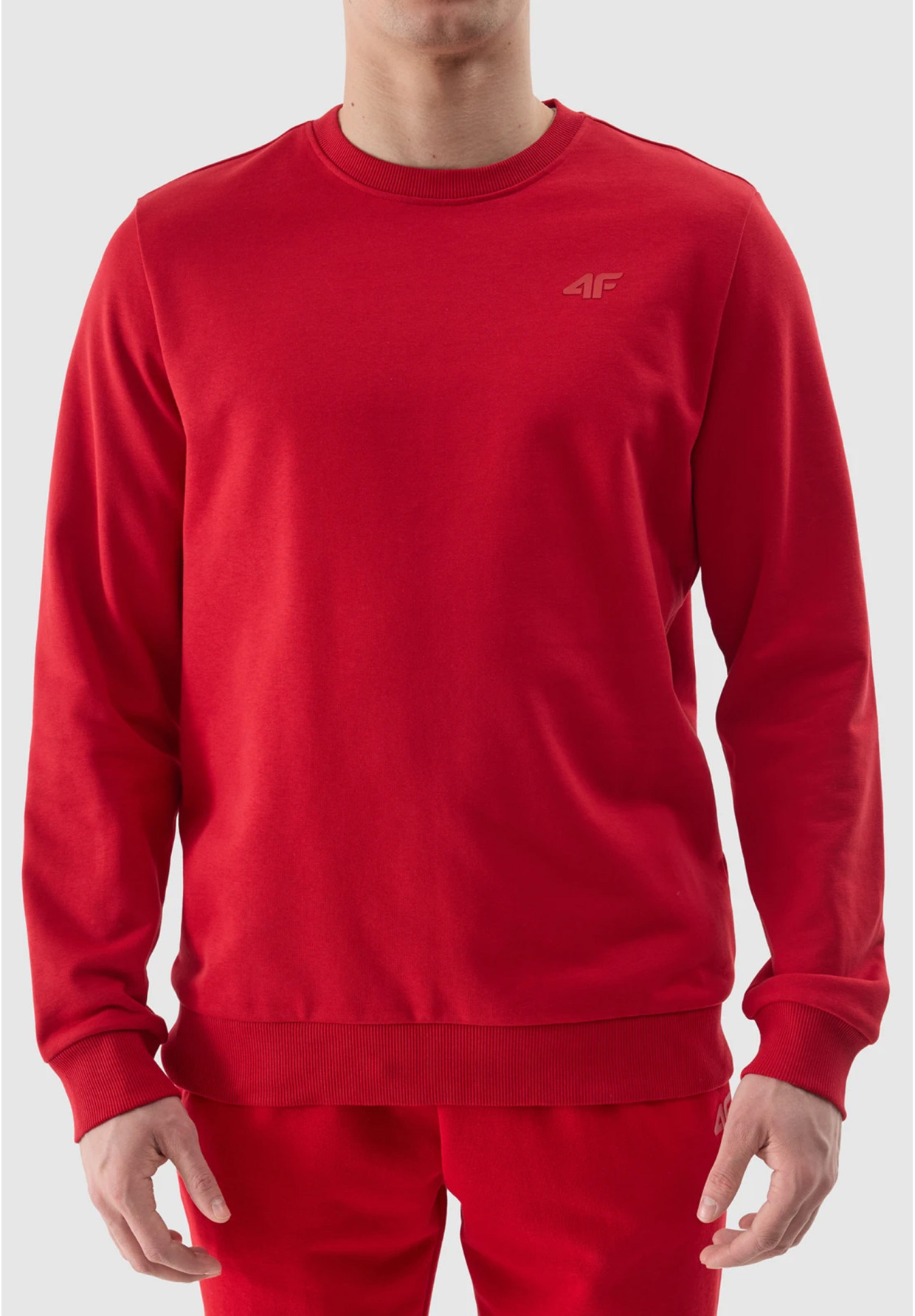 Bluza Męska 4F Sportowa Czerwona nierozpinana TSWSM1181