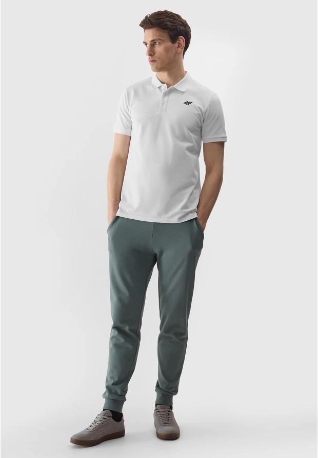 Koszulka Polo Biała 4F Sportowy T-shirt z kołnierzykiem Regular TPTSM130
