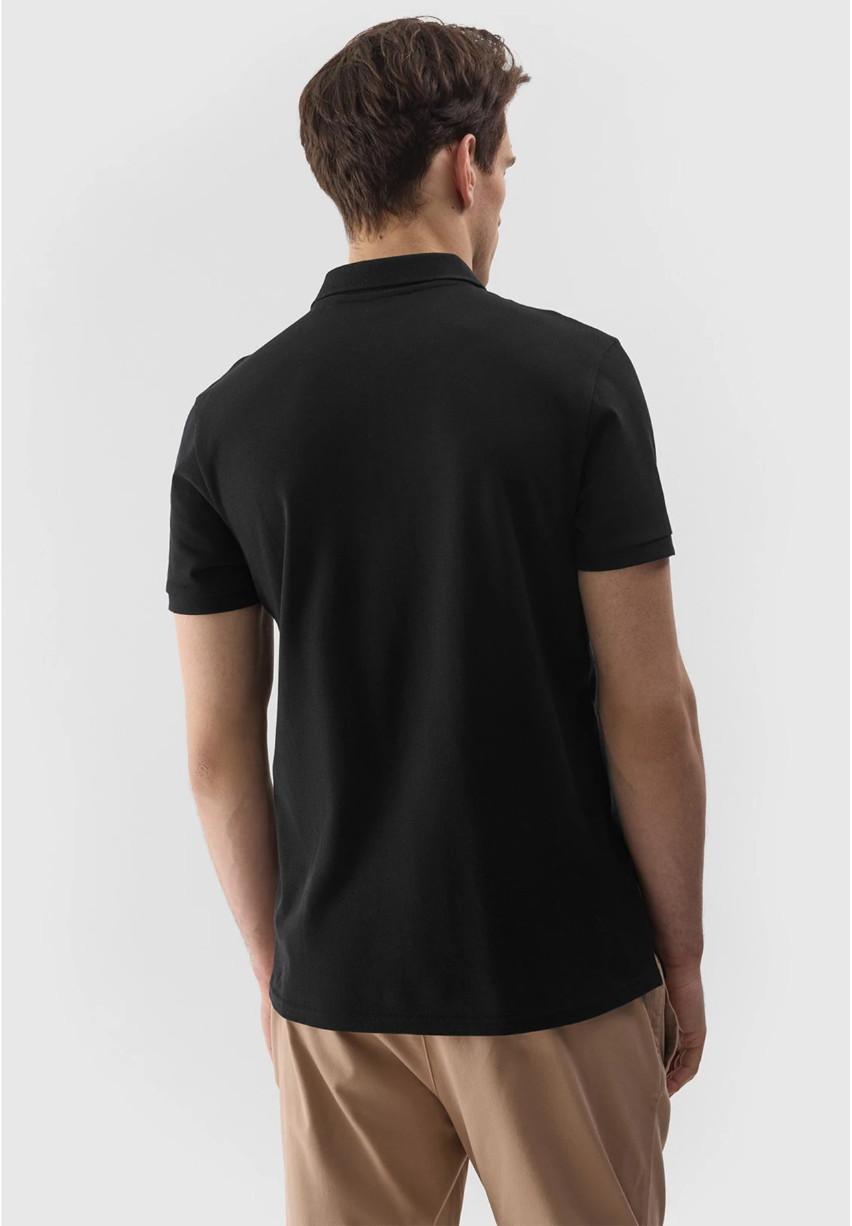 Koszulka Polo Czarna 4F Sportowy T-shirt z kołnierzykiem Regular TPTSM130