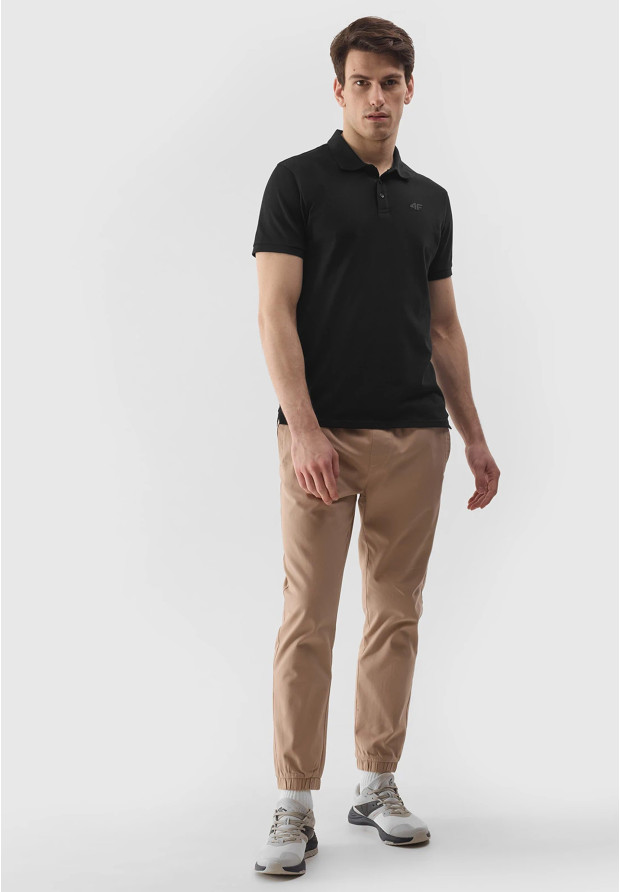 Koszulka Polo Czarna 4F Sportowy T-shirt z kołnierzykiem Regular TPTSM130