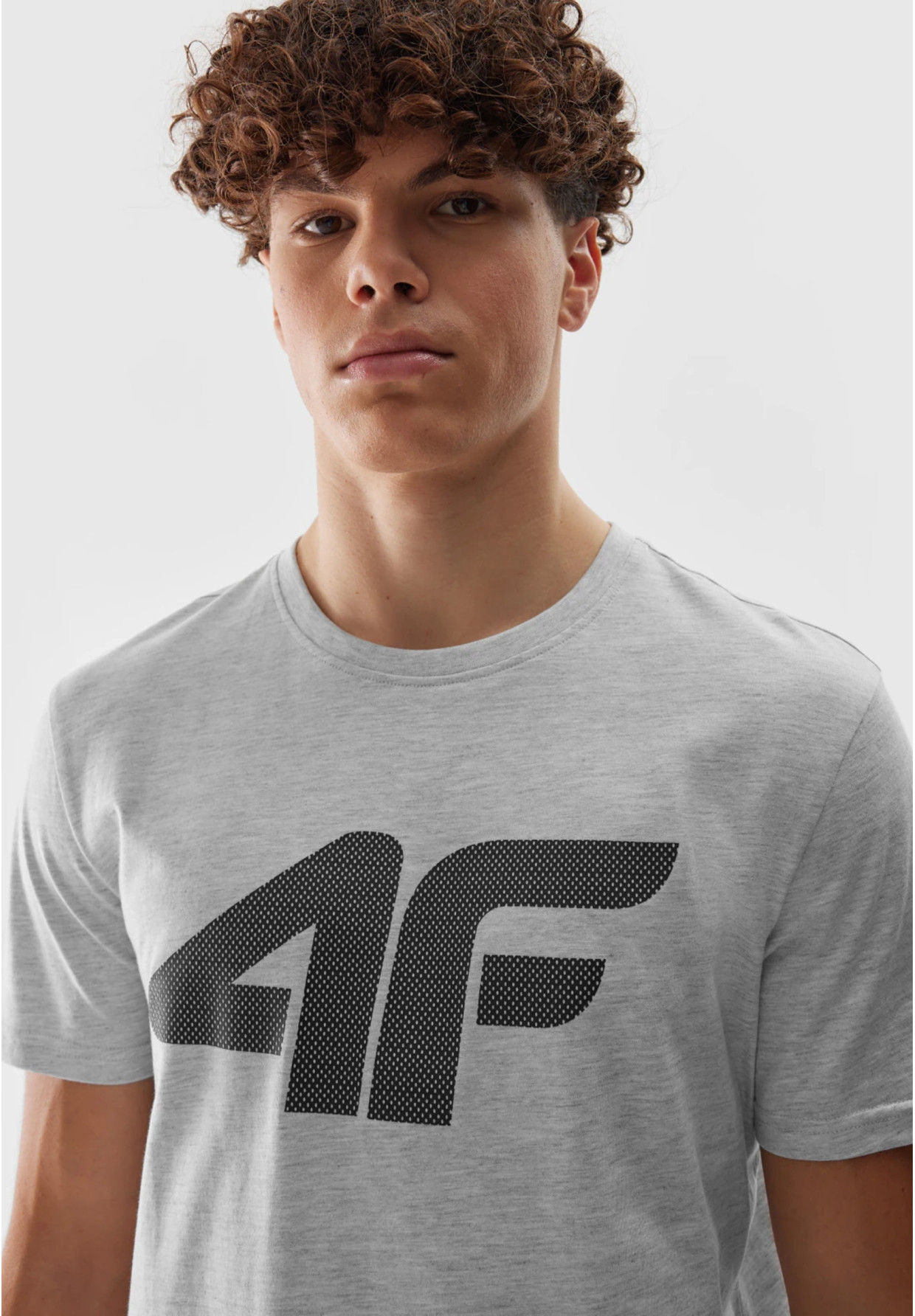 Koszulka Męska 4F Sportowy T-shirt Szary Regular TTSHM1155