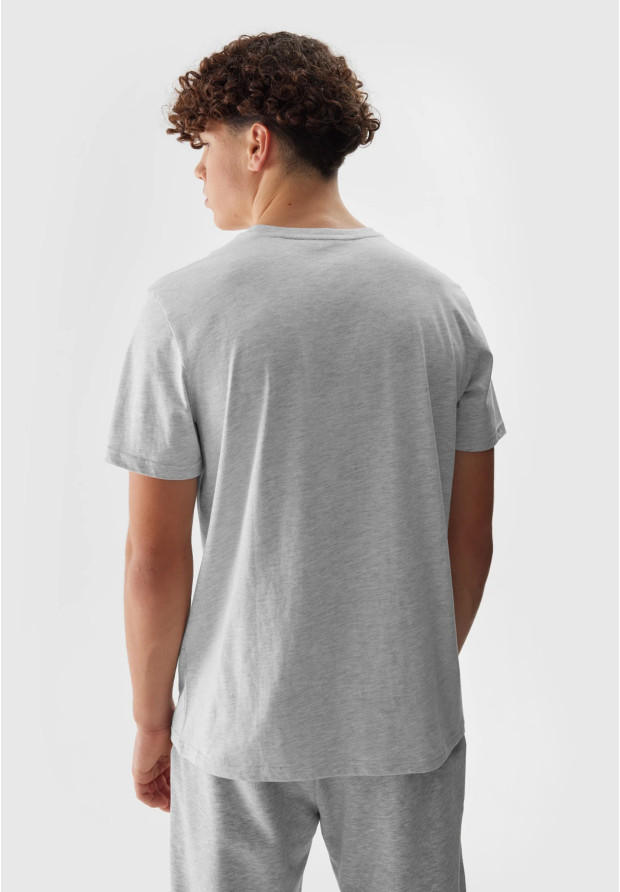 Koszulka Męska 4F Sportowy T-shirt Szary Regular TTSHM1155