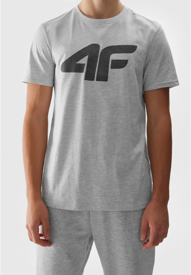 Koszulka Męska 4F Sportowy T-shirt Szary Regular TTSHM1155