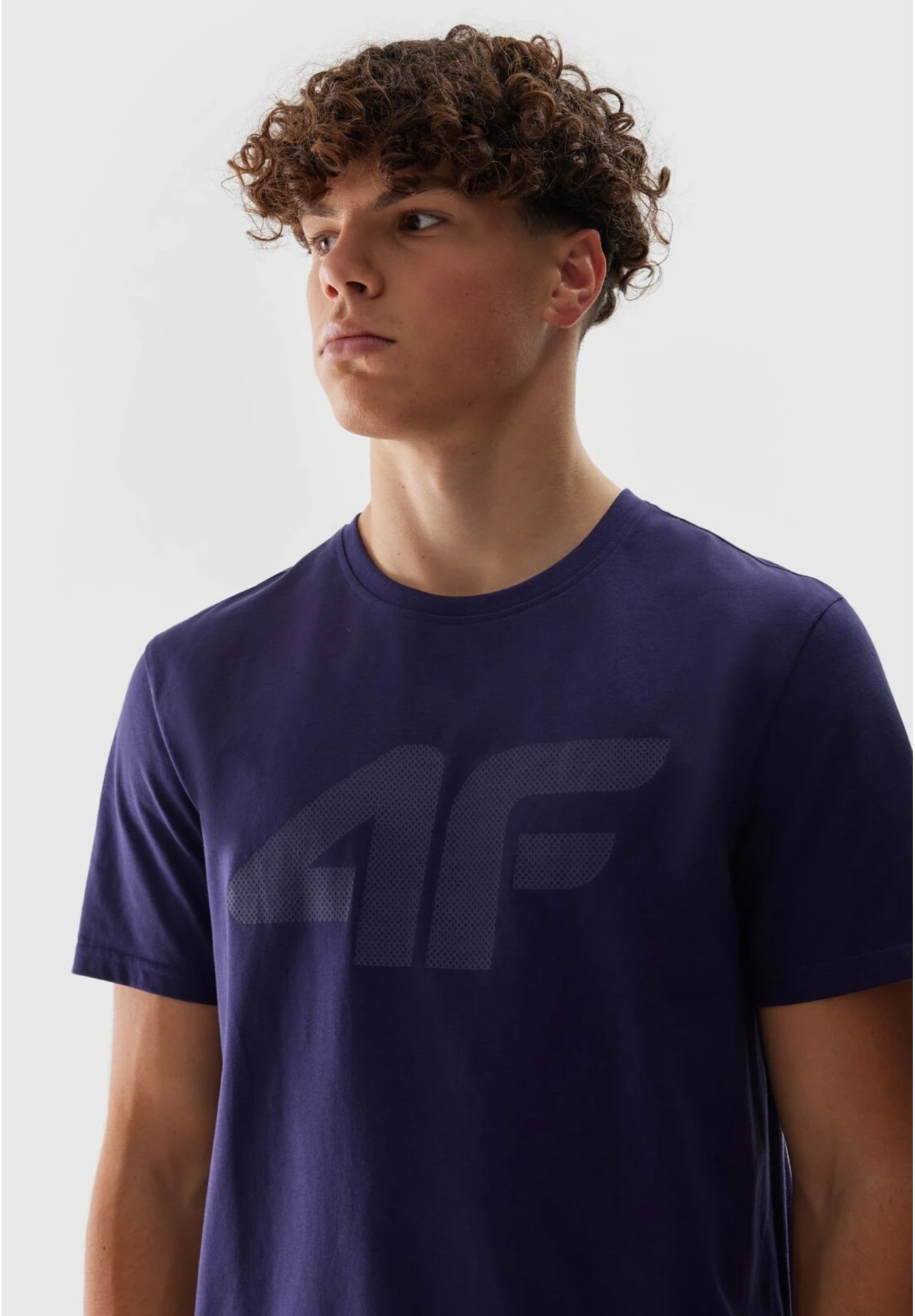 Koszulka Męska 4F Sportowy T-shirt Granatowy Regular TTSHM1155