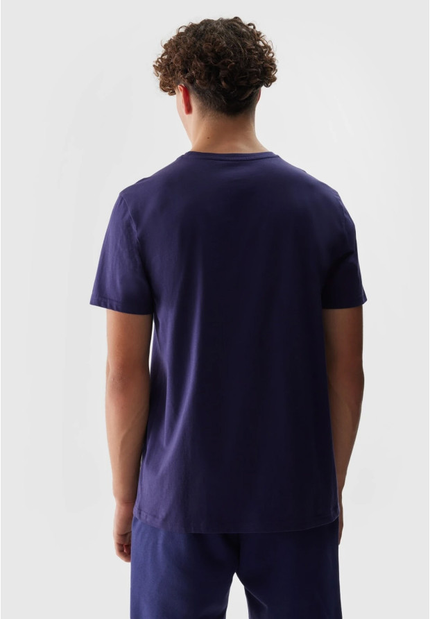 Koszulka Męska 4F Sportowy T-shirt Granatowy Regular TTSHM1155