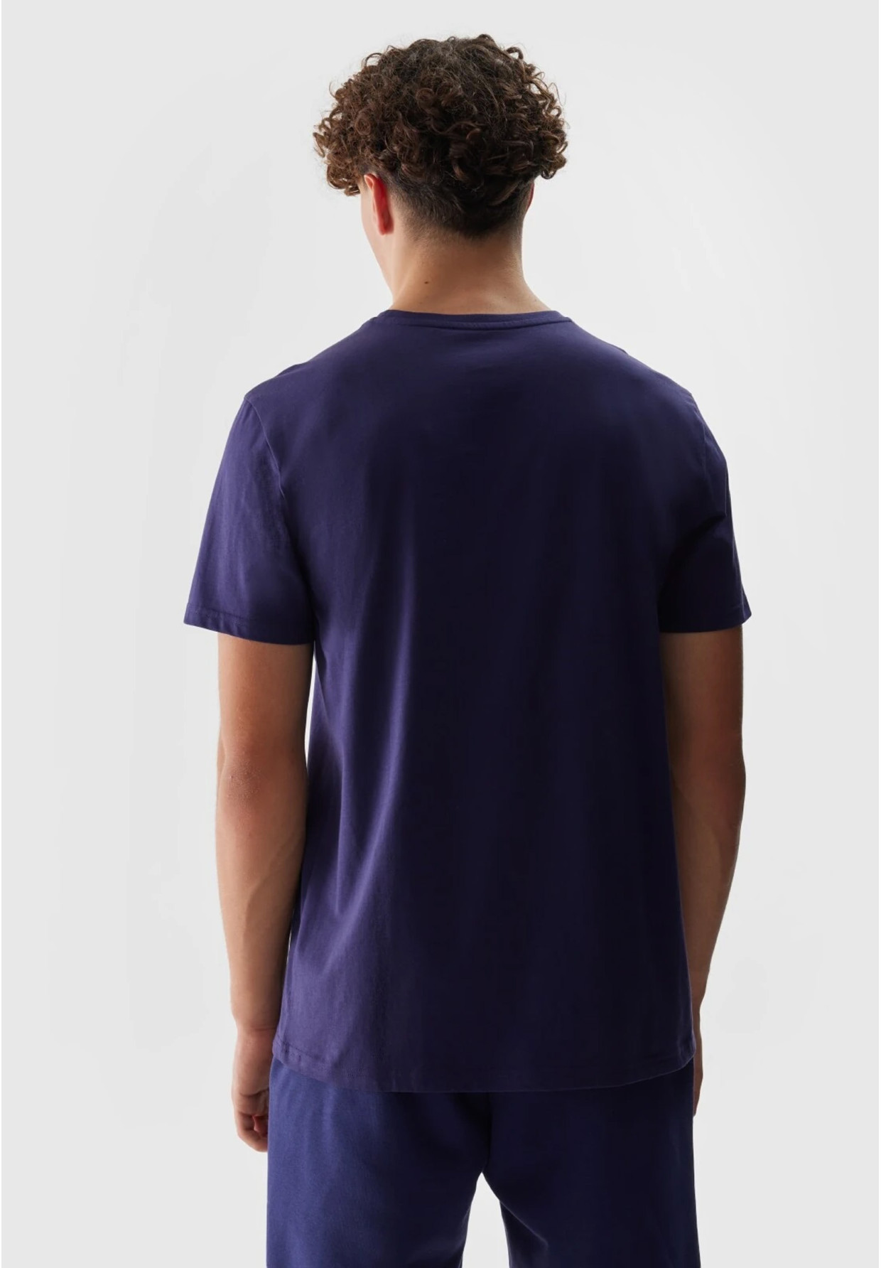 Koszulka Męska 4F Sportowy T-shirt Granatowy Regular TTSHM1155