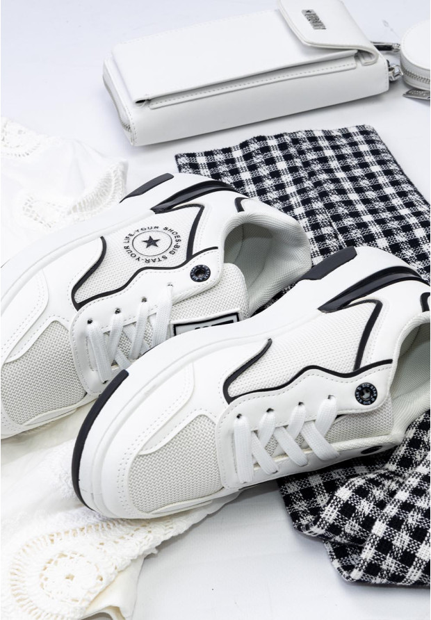 Sneakersy Damskie BIG STAR Białe z siatką LL274440