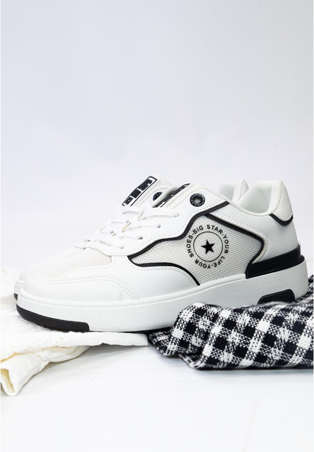 Sneakersy Damskie BIG STAR Białe z siatką LL274440