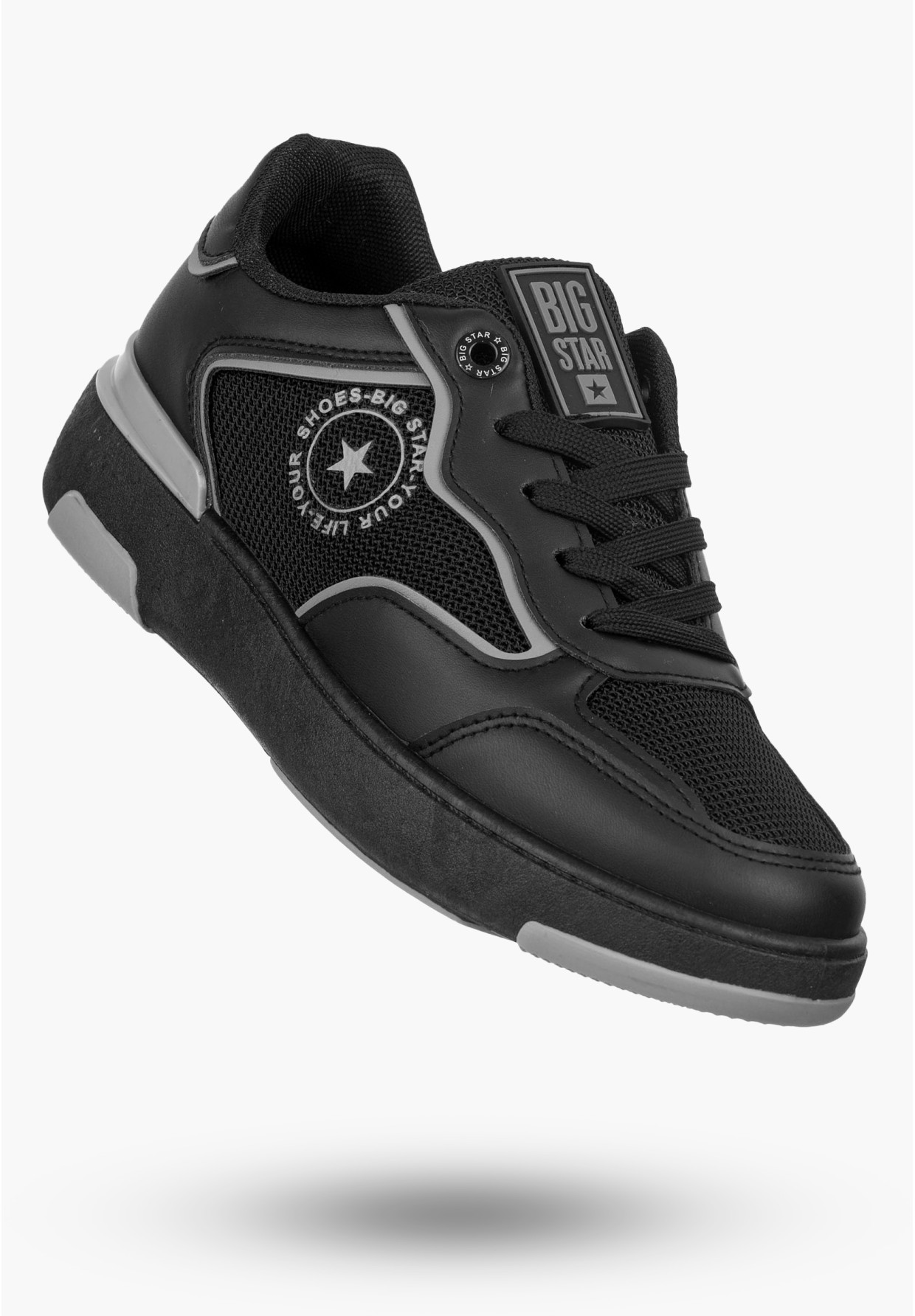Sneakersy Damskie BIG STAR Czarne z siatką LL274443