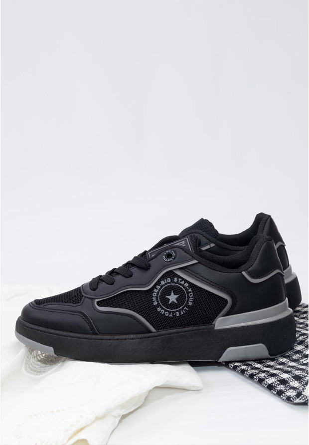 Sneakersy Damskie BIG STAR Czarne z siatką LL274443