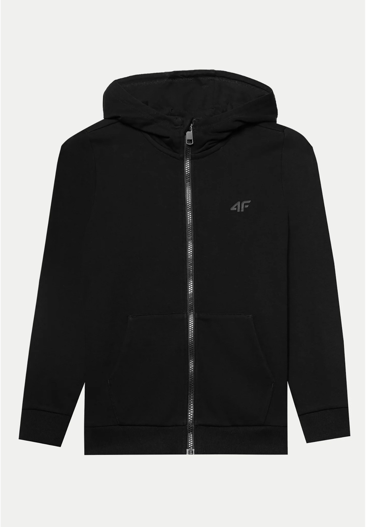 Bluza Chłopięca 4F z kapturem czarna rozpinana TSWSM0926