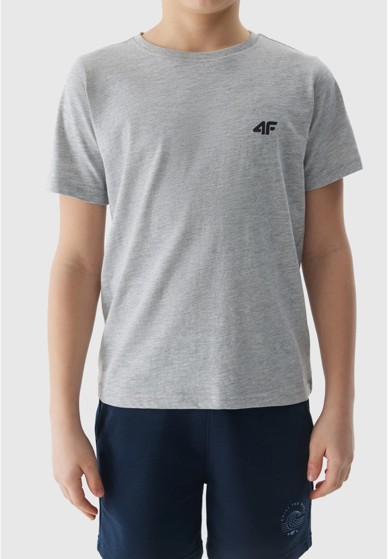 Koszulka Chłopięca 4F T-shirt basic szary 4FJWSS24TTSHM1116
