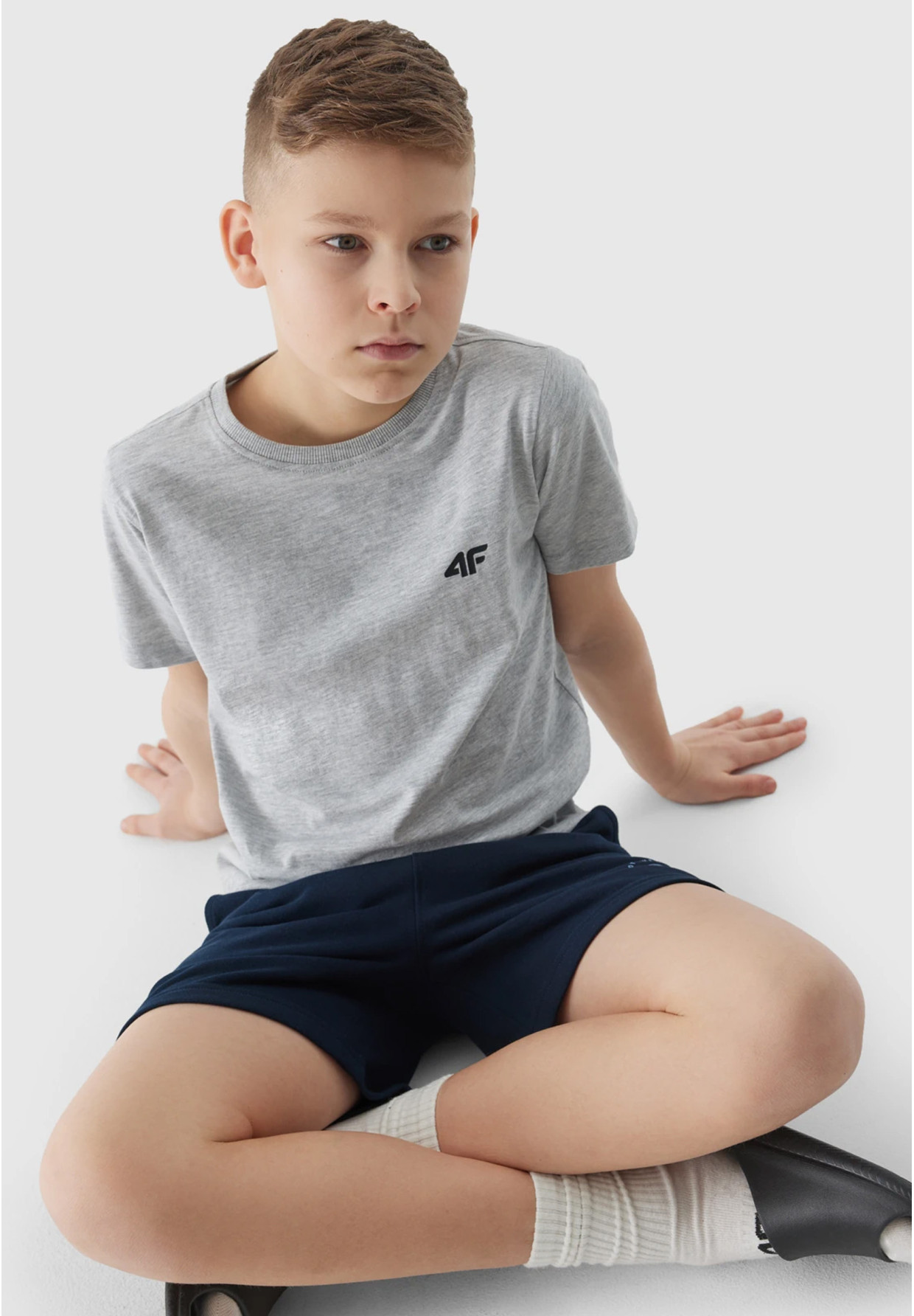 Koszulka Chłopięca 4F T-shirt basic szary 4FJWSS24TTSHM1116