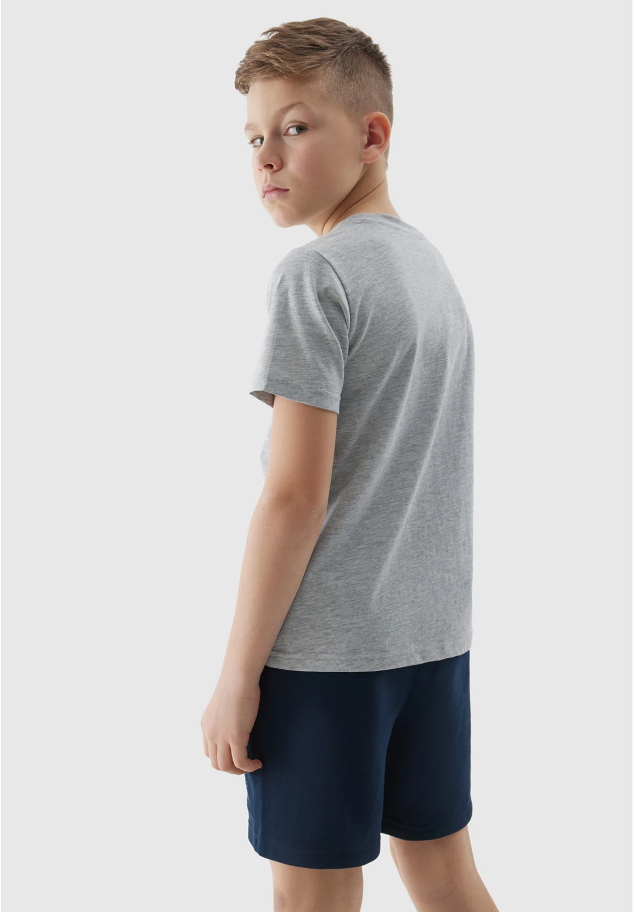 Koszulka Chłopięca 4F T-shirt basic szary 4FJWSS24TTSHM1116