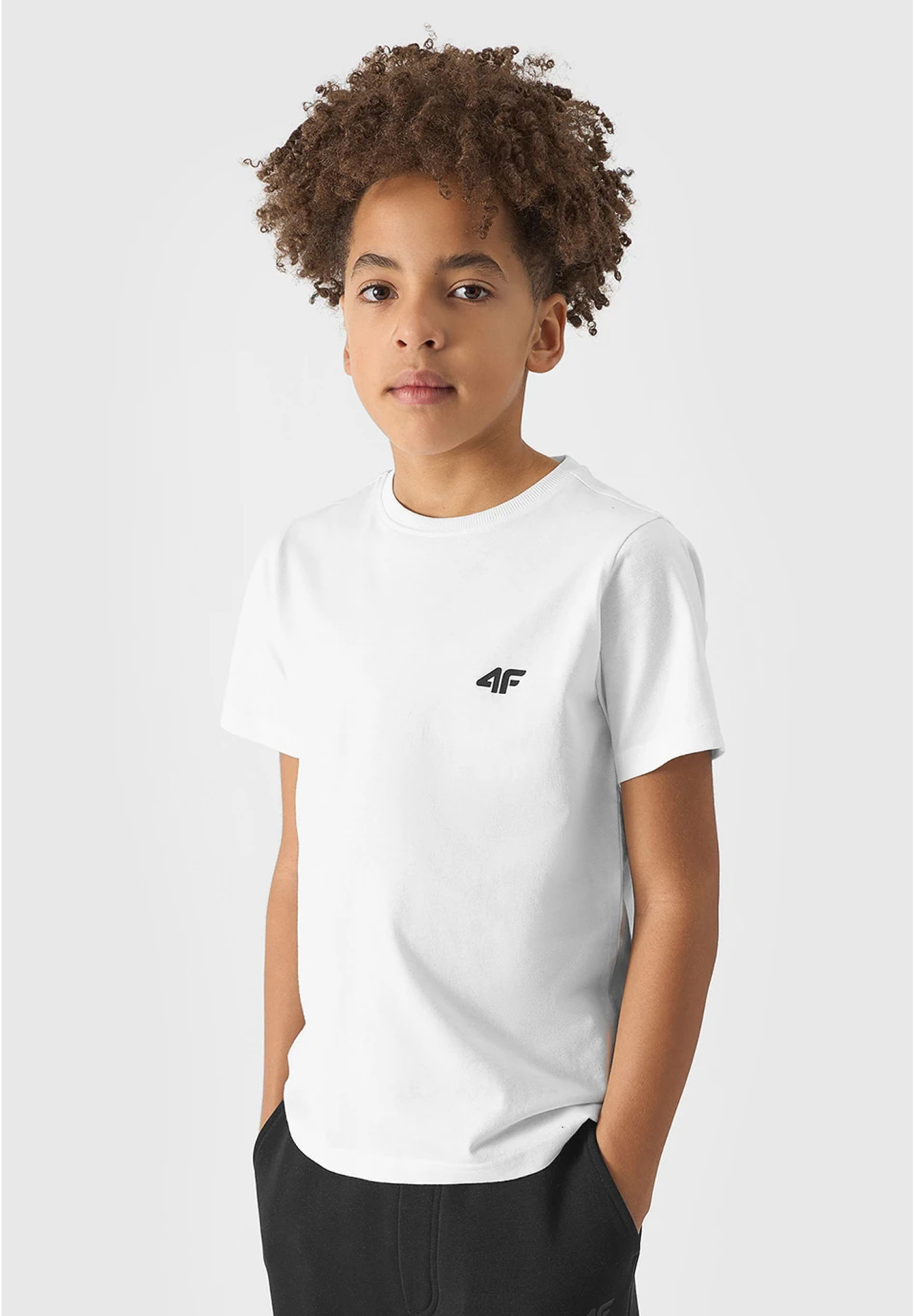 Koszulka Chłopięca 4F T-shirt basic biała 4FJWSS24TTSHM1116