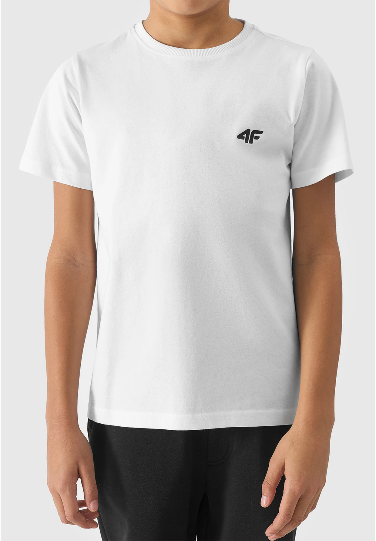 Koszulka Chłopięca 4F T-shirt basic biała 4FJWSS24TTSHM1116