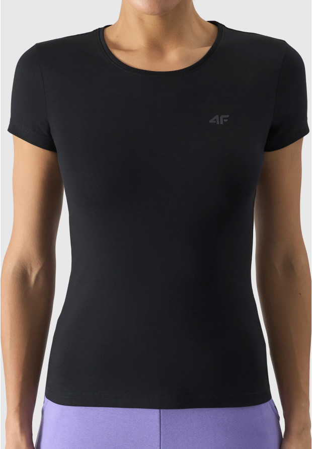 Koszulka Damska 4F T-shirt basic czarny 4FWSS24TTSHF1161