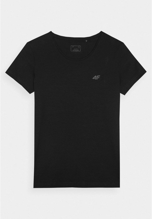 Koszulka Damska 4F T-shirt basic czarny 4FWSS24TTSHF1161