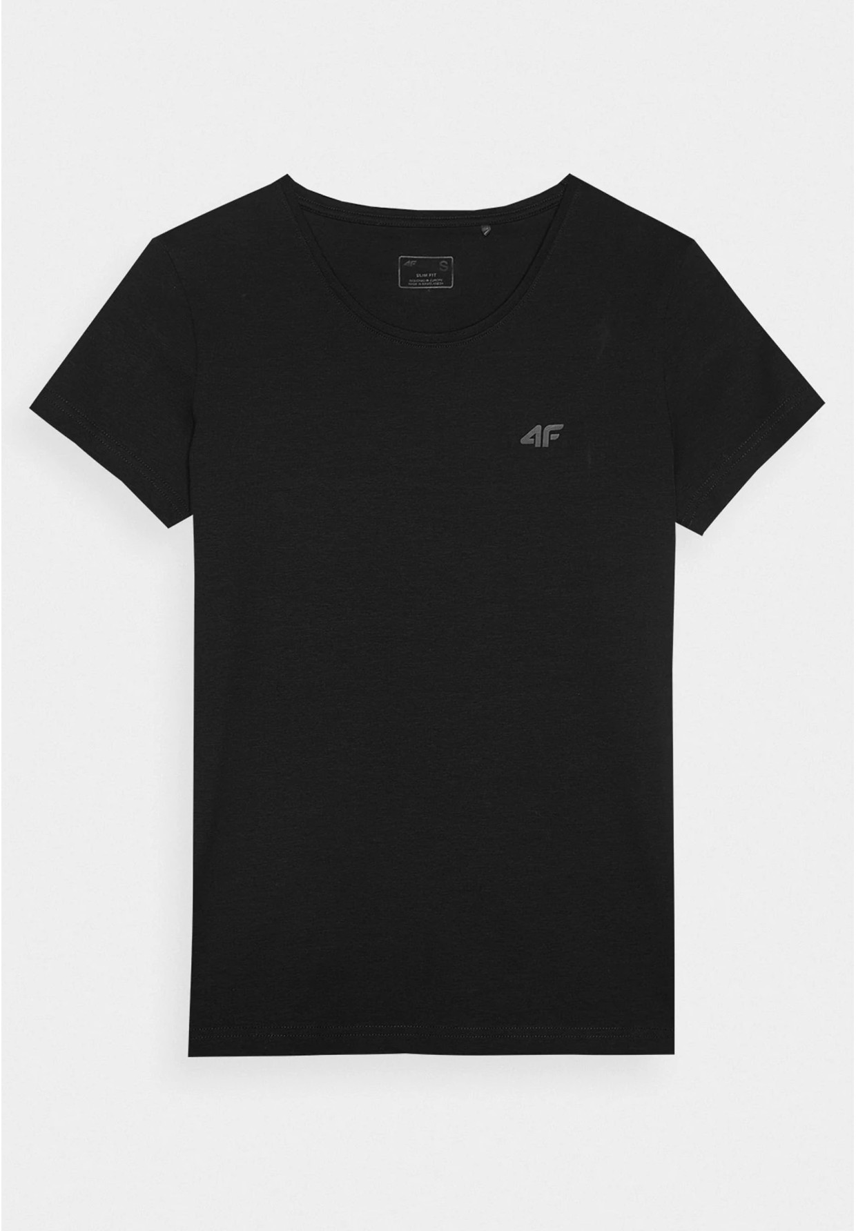 Koszulka Damska 4F T-shirt basic czarny 4FWSS24TTSHF1161