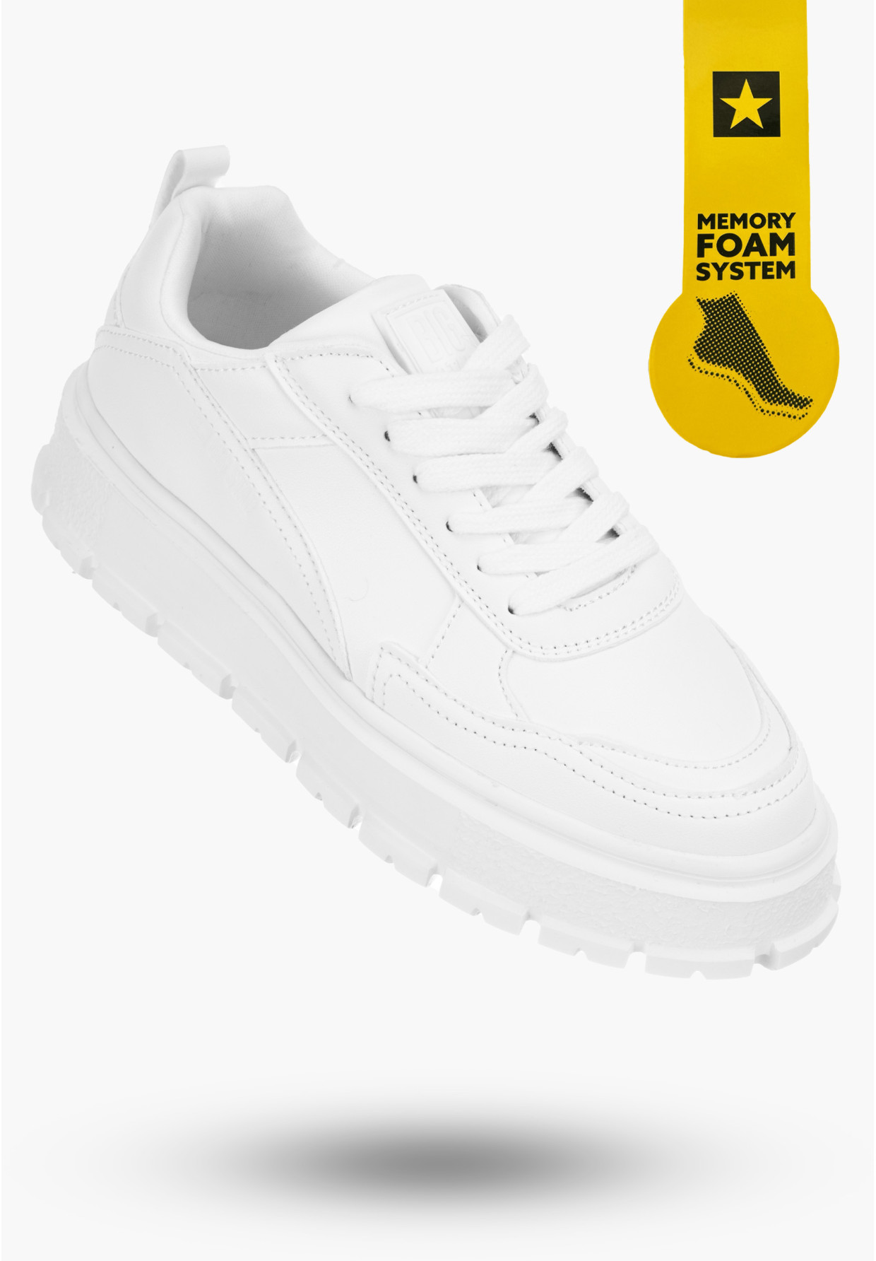 Buty Damskie BIG TAR Białe Sneakersy Lekkie Eko Skóra NN274373