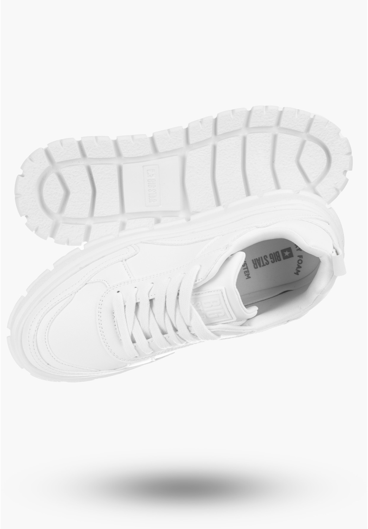Buty Damskie BIG TAR Białe Sneakersy Lekkie Eko Skóra NN274373