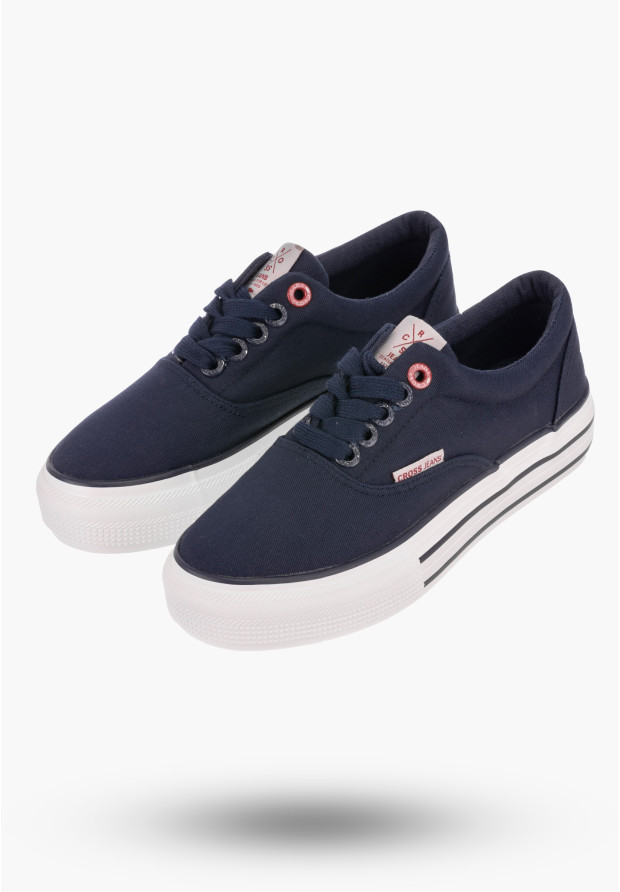 Trampki Damskie CROSS JEANS Granatowe Buty Materiałowe FF2R4003C