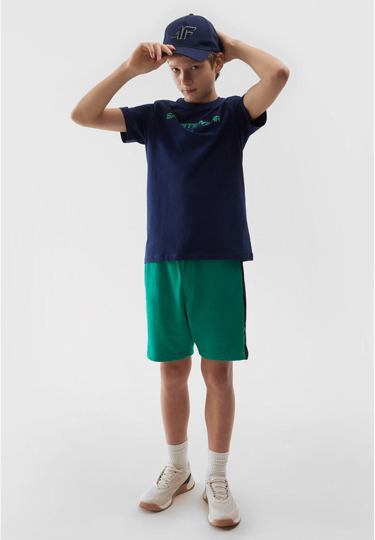 Koszulka Chłopięca 4F T-shirt Granatowy regular 4FJWSS24TTSHM1114