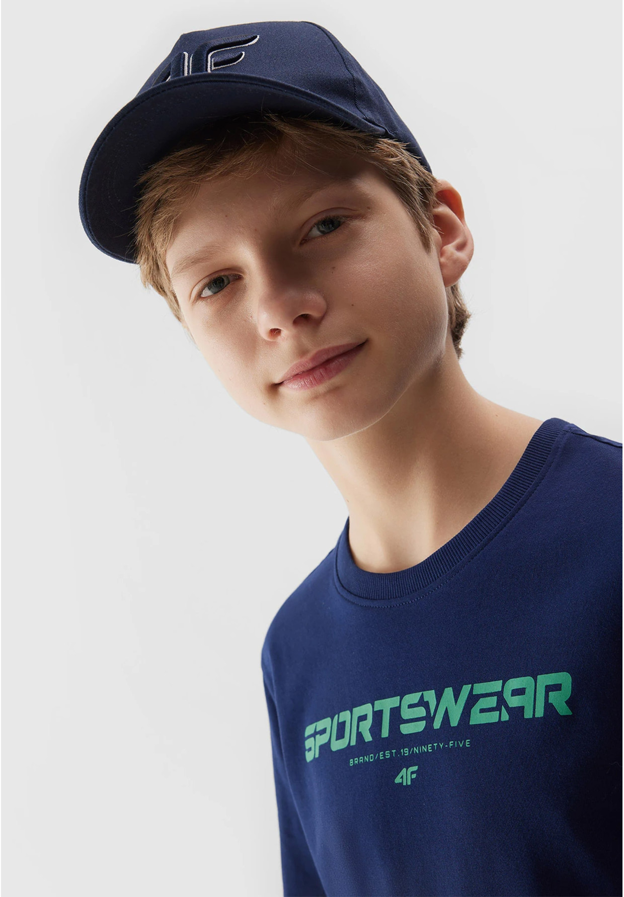 Koszulka Chłopięca 4F T-shirt Granatowy regular 4FJWSS24TTSHM1114