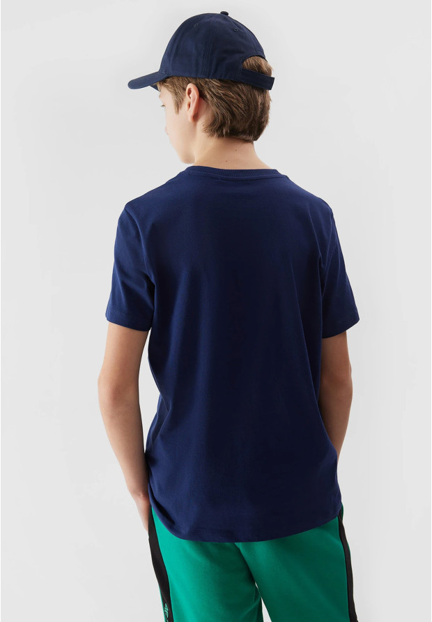 Koszulka Chłopięca 4F T-shirt Granatowy regular 4FJWSS24TTSHM1114