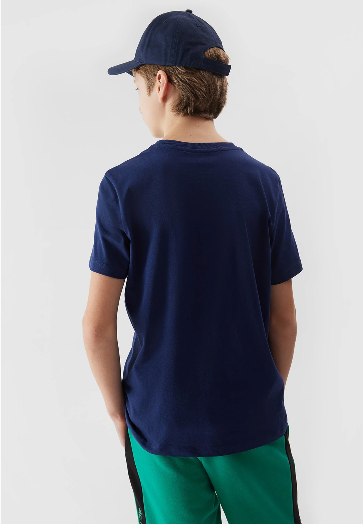 Koszulka Chłopięca 4F T-shirt Granatowy regular 4FJWSS24TTSHM1114