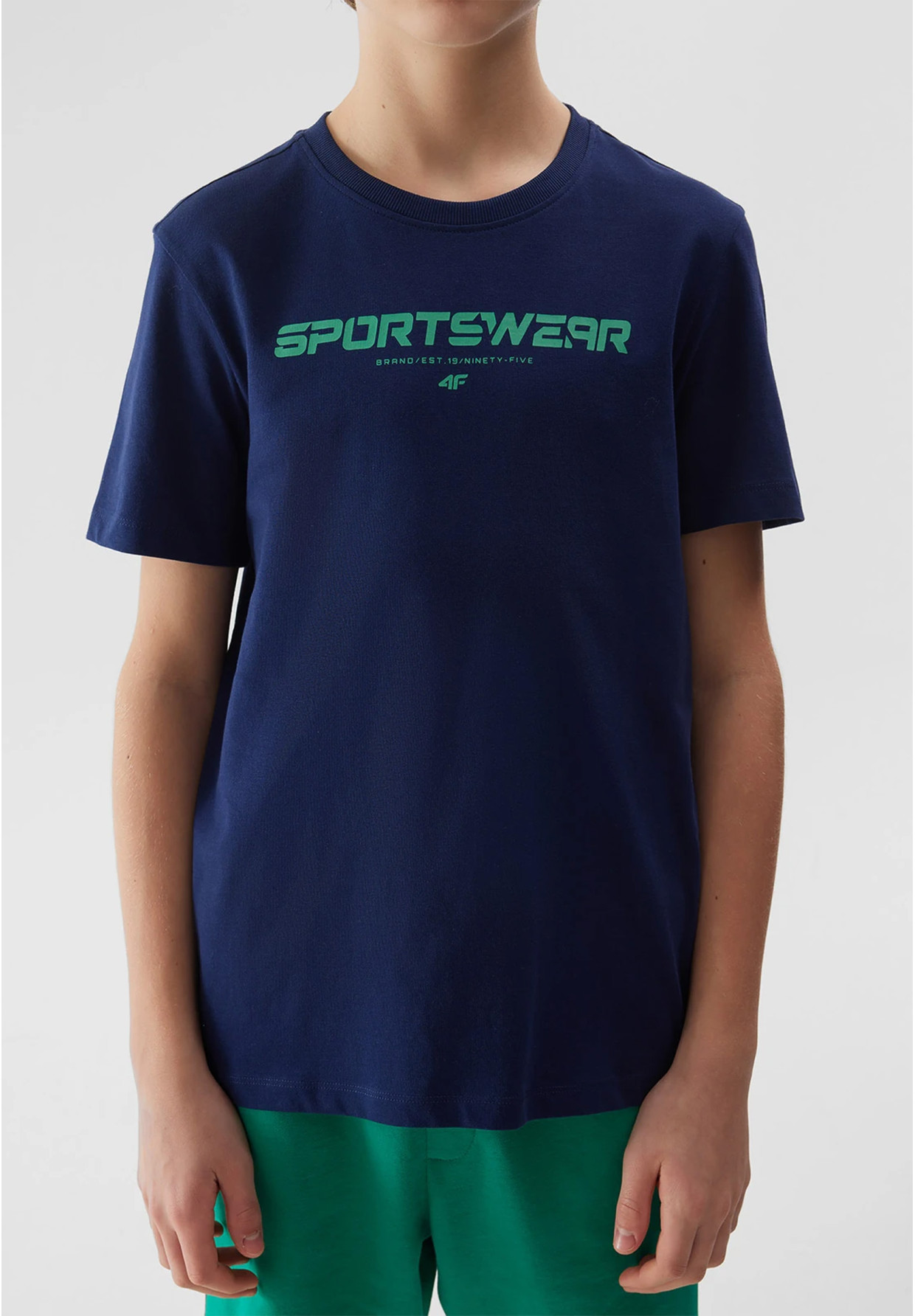 Koszulka Chłopięca 4F T-shirt Granatowy regular 4FJWSS24TTSHM1114