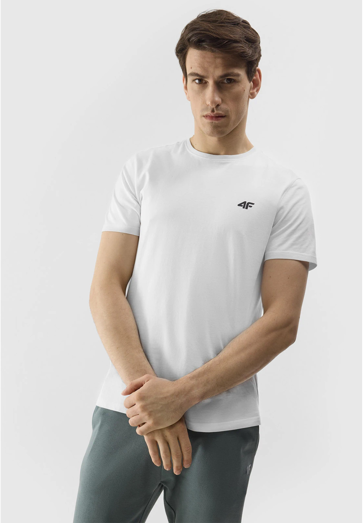 Koszulka Męska 4F Sportowy T-shirt Biały Regular TTSHM1154