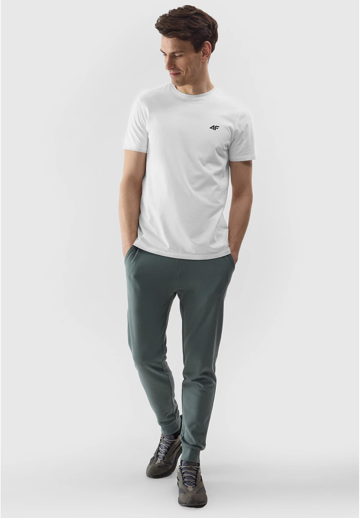 Koszulka Męska 4F Sportowy T-shirt Biały Regular TTSHM1154