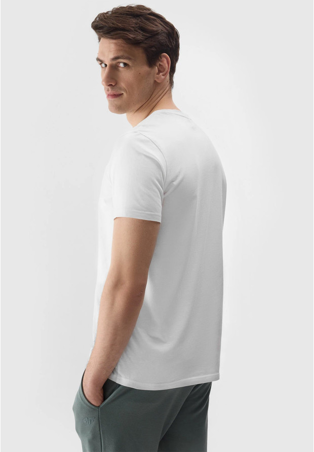 Koszulka Męska 4F Sportowy T-shirt Biały Regular TTSHM1154