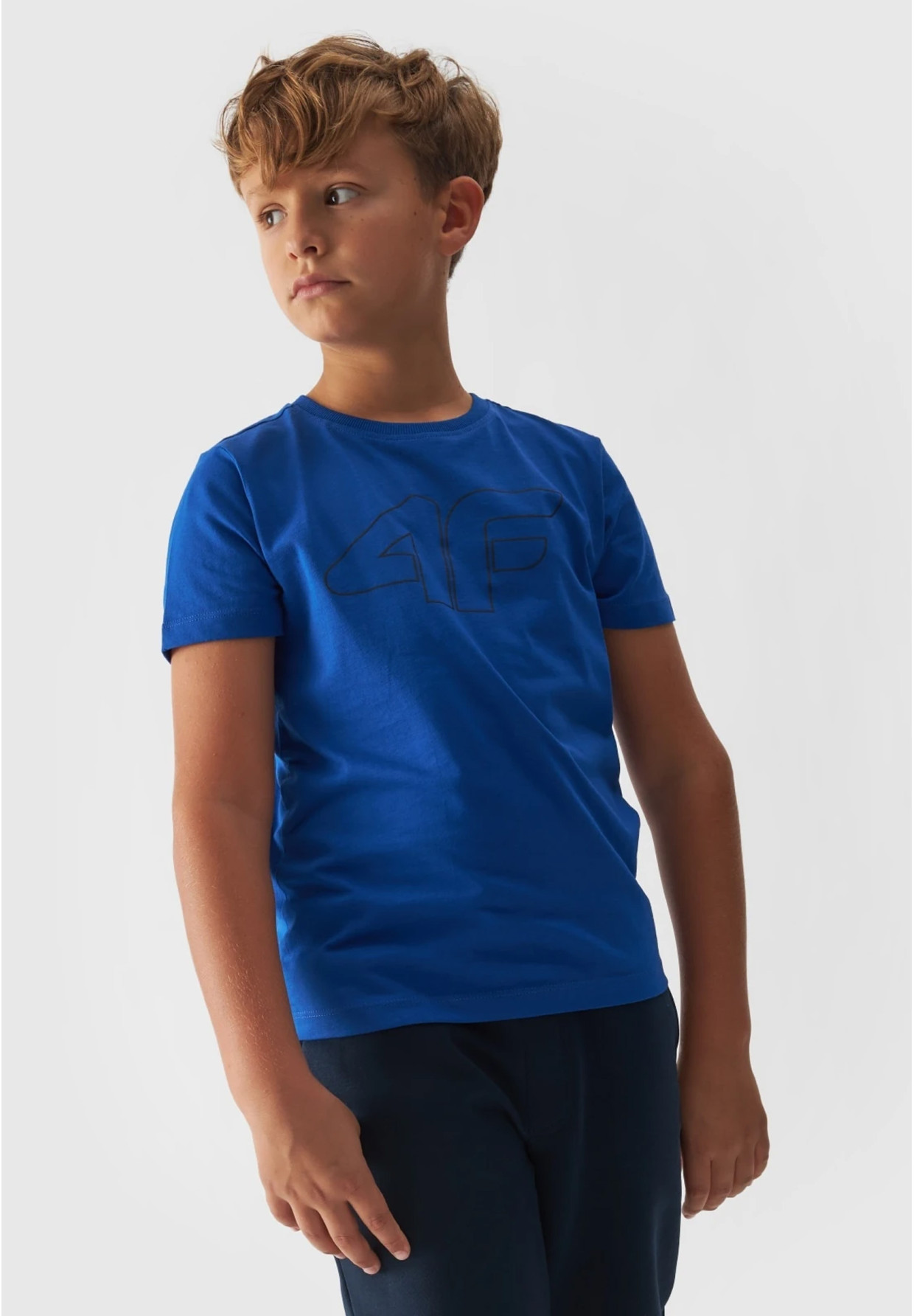 Koszulka 4F Niebieski T-shirt chłopięcy Regular 4FJWMM00TTSHM1627