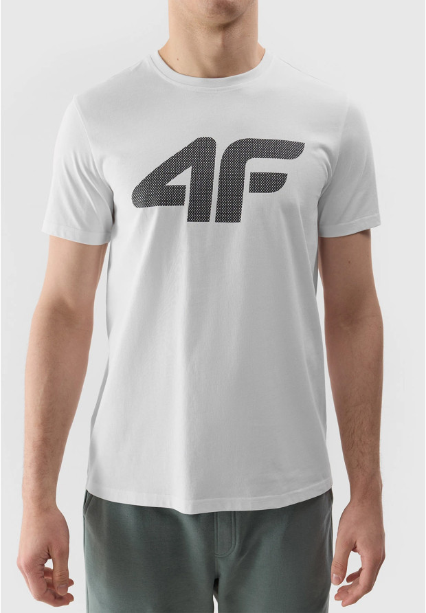 Koszulka Męska 4F Sportowy T-shirt Biały Regular TTSHM1155