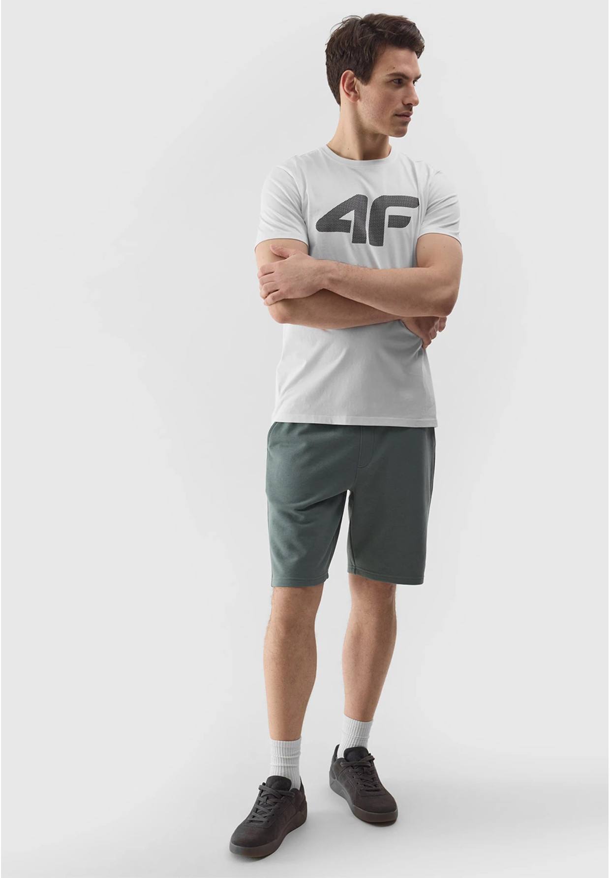 Koszulka Męska 4F Sportowy T-shirt Biały Regular TTSHM1155
