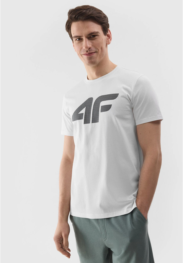 Koszulka Męska 4F Sportowy T-shirt Biały Regular TTSHM1155