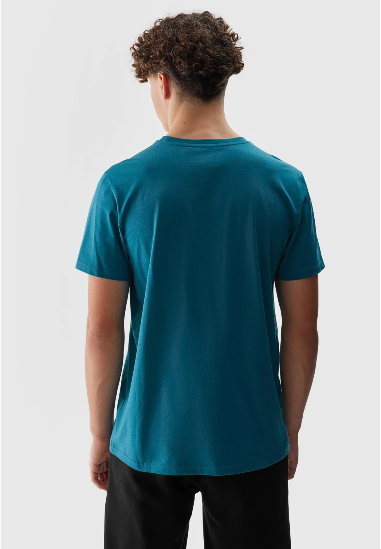 Koszulka Męska 4F Sportowy T-shirt Morska Zieleń Regular TTSHM1155